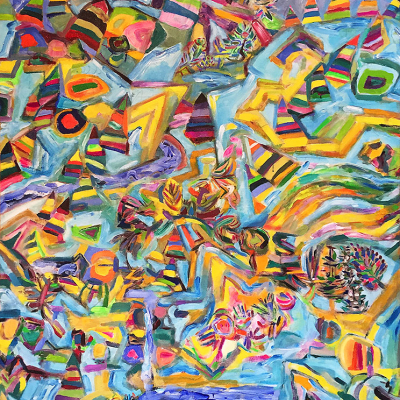 Hoodos in Winter Hoodos in Winter - Landscapes | acrylic on canvas | 5'x6.5' by Chris Harris, artist on Pender Island