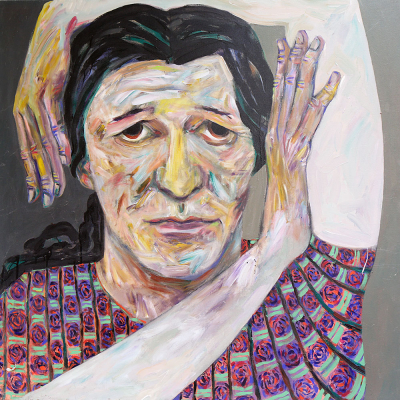 Paula Paula - Portraits | acrylic on canvas | 60"x60" by Chris Harris, artist on Pender Island