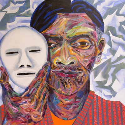 Abraham Abraham - Portraits | acrylic on canvas | 60"x60" by Chris Harris, artist on Pender Island