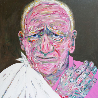 Alan Alan - Portraits | acrylic on canvas | 60"x60" by Chris Harris, artist on Pender Island