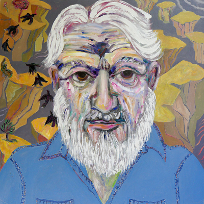 Bob Bob - Portraits | acrylic on canvas | 60"x60" by Chris Harris, artist on Pender Island