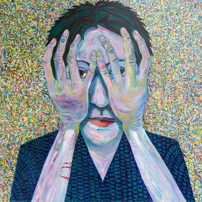 Catherine Catherine - Portraits | acrylic on canvas | 60"x60" by Chris Harris, artist on Pender Island