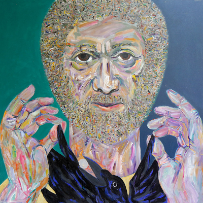George | Portrait Series George | Portraits Series | Acrylic on canvas by Chris Harris, artist on Pender Island