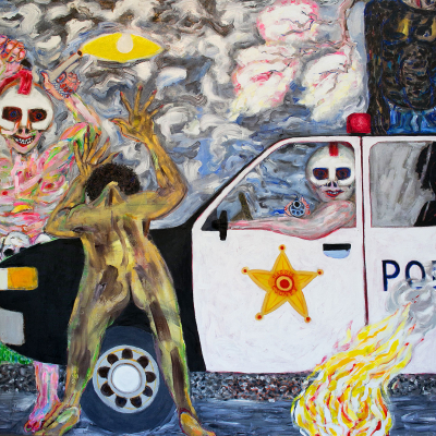 Birth of Democracy Birth of Democracy - War | acrylic on canvas | 84"x96" by Chris Harris, artist on Pender Island