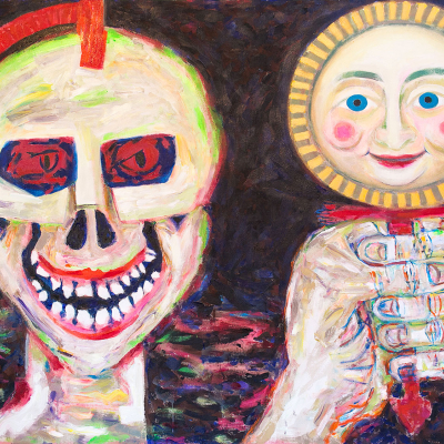 Democracy Looks At Itself Democracy Looks At Itself - War | acrylic on canvas | 60"x84" by Chris Harris, artist on Pender Island
