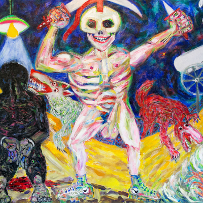 Democracy Spreads Democracy Spreads - War | acrylic on canvas | 72"x84" by Chris Harris, artist on Pender Island