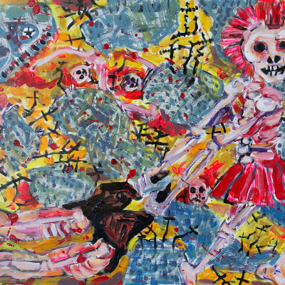 Jigsaw Democracy Jigsaw Democracy - War | acrylic on paper | 22"x30" by Chris Harris, artist on Pender Island